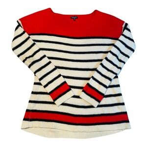 Splendid Striped Sweater Womens Large Red Colorblock Wool Angora Cashmere Knit
